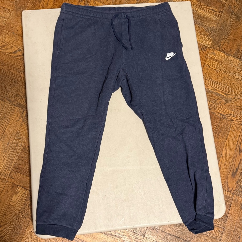 Nike Blue Sweatpants Elastic Cuffs Tapered Fit